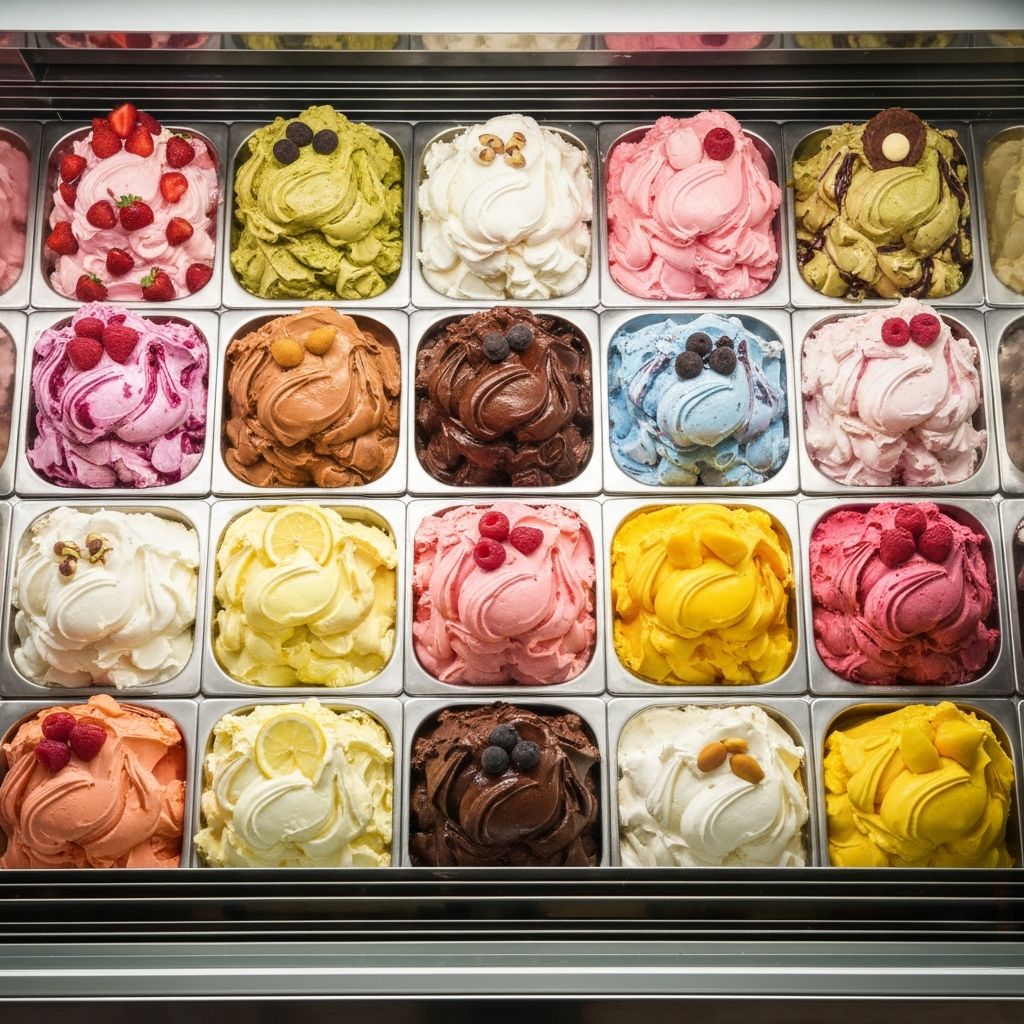 Eis in Waffelhörnern zum Mitnehmen